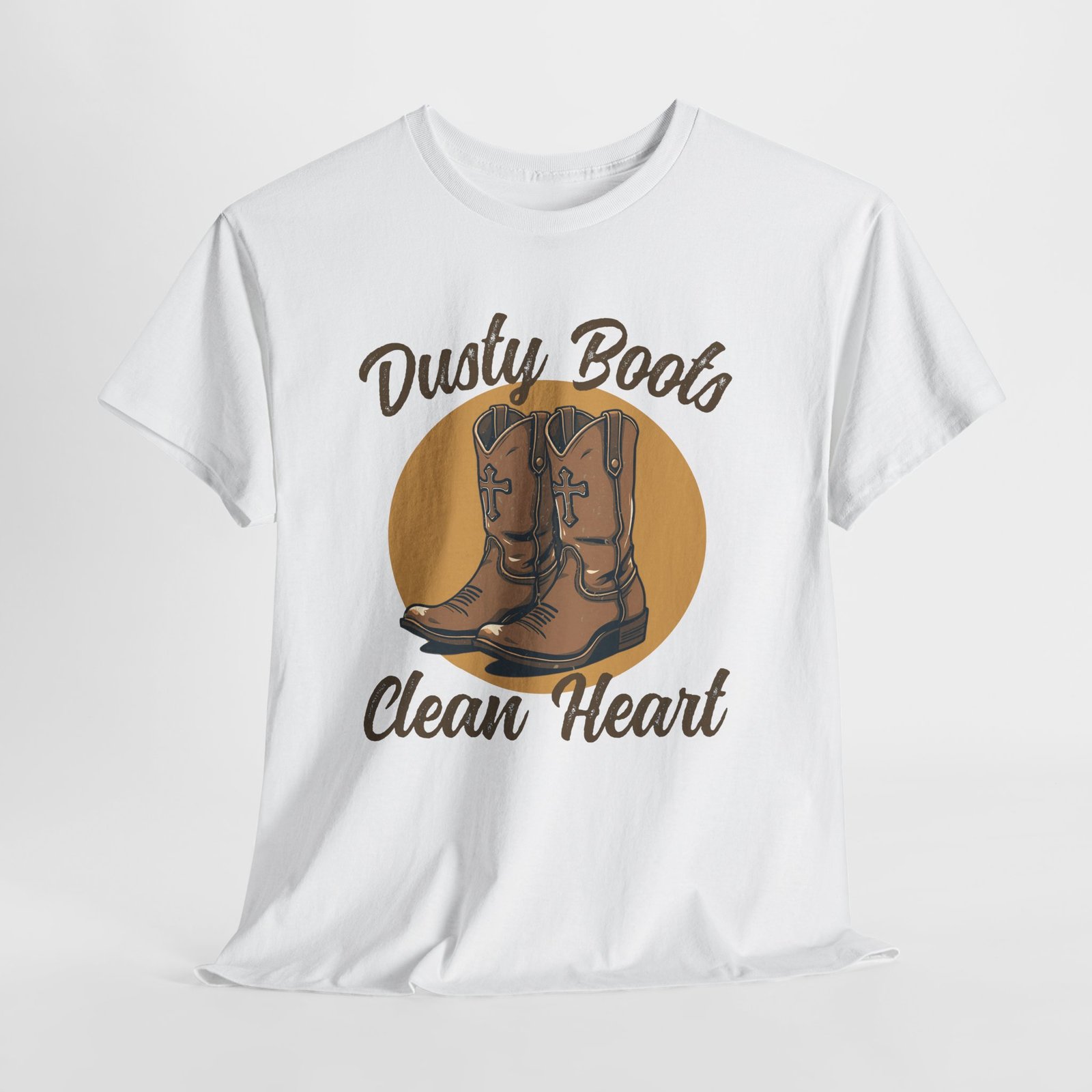 Dusty cowboy boots clean heart -- Christian Faith T-Shirt - Image 2