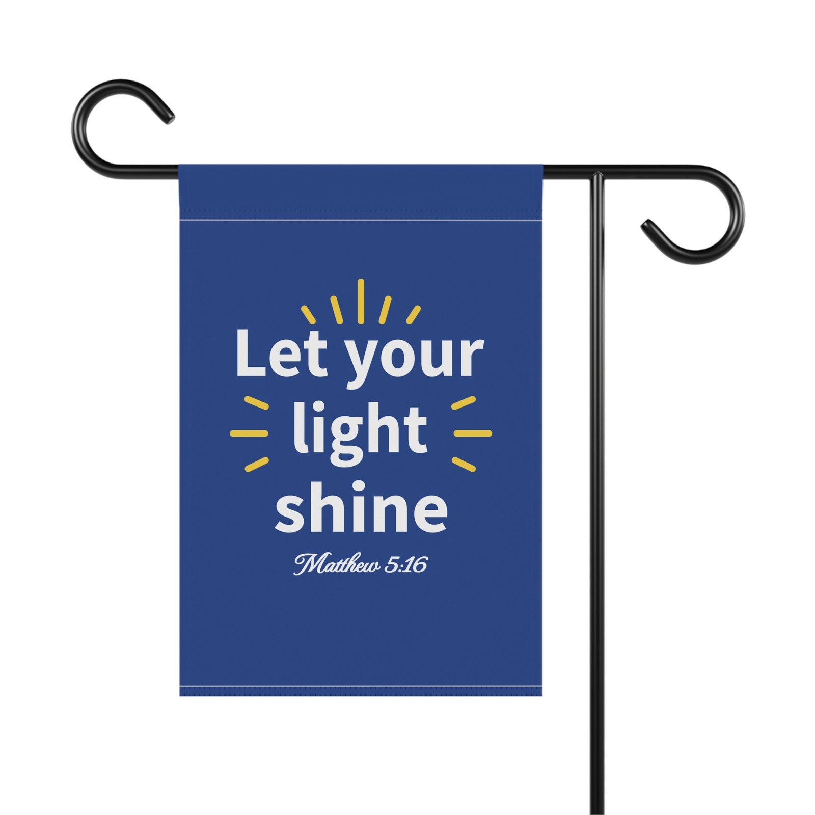 Let your light shine with Bible verse Blue garden flag - Image 2