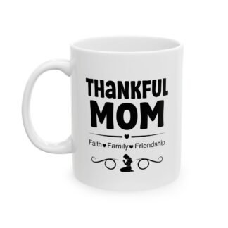 Personalized Thankful mom praying on light BG-- Mug