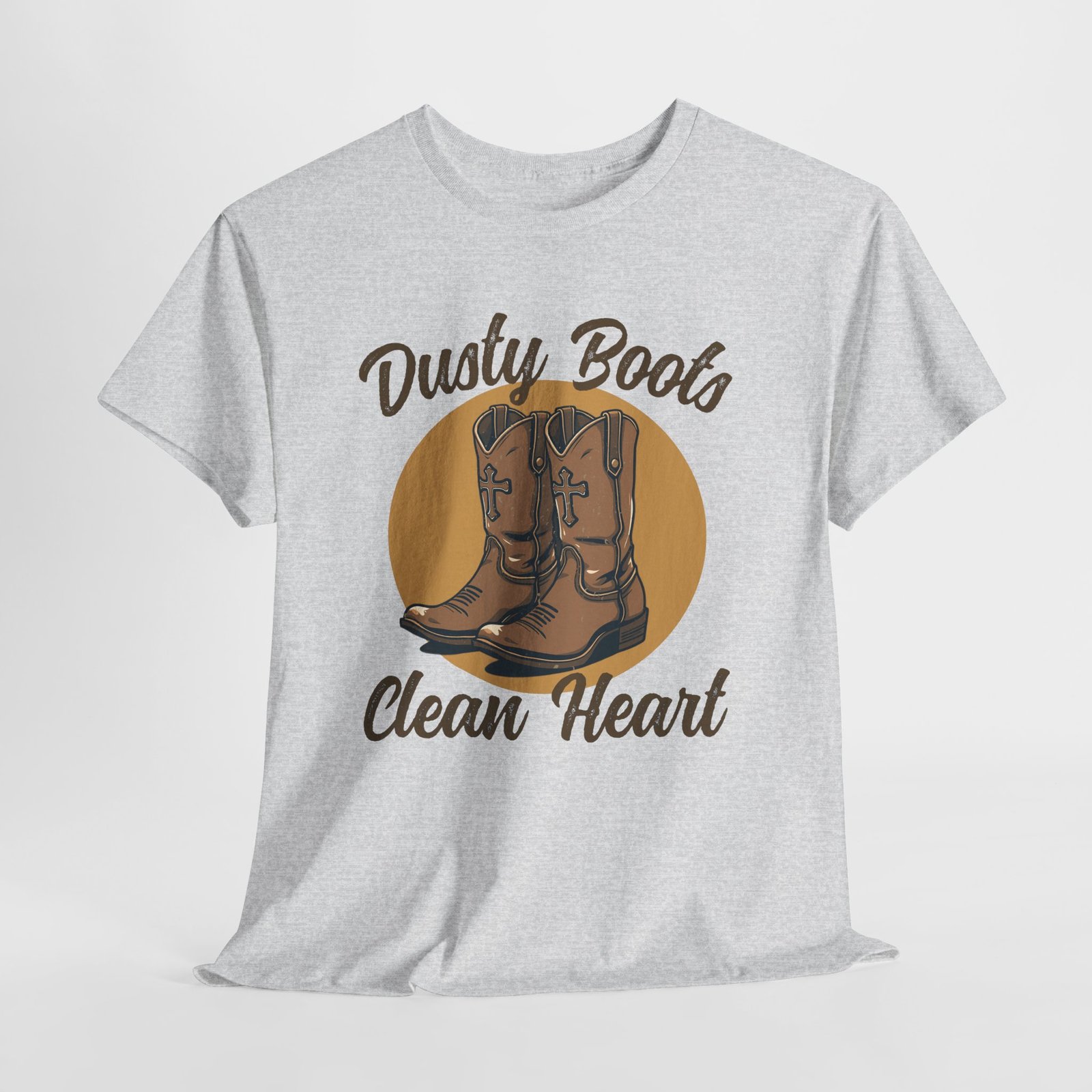 Dusty cowboy boots clean heart -- Christian Faith T-Shirt - Image 6