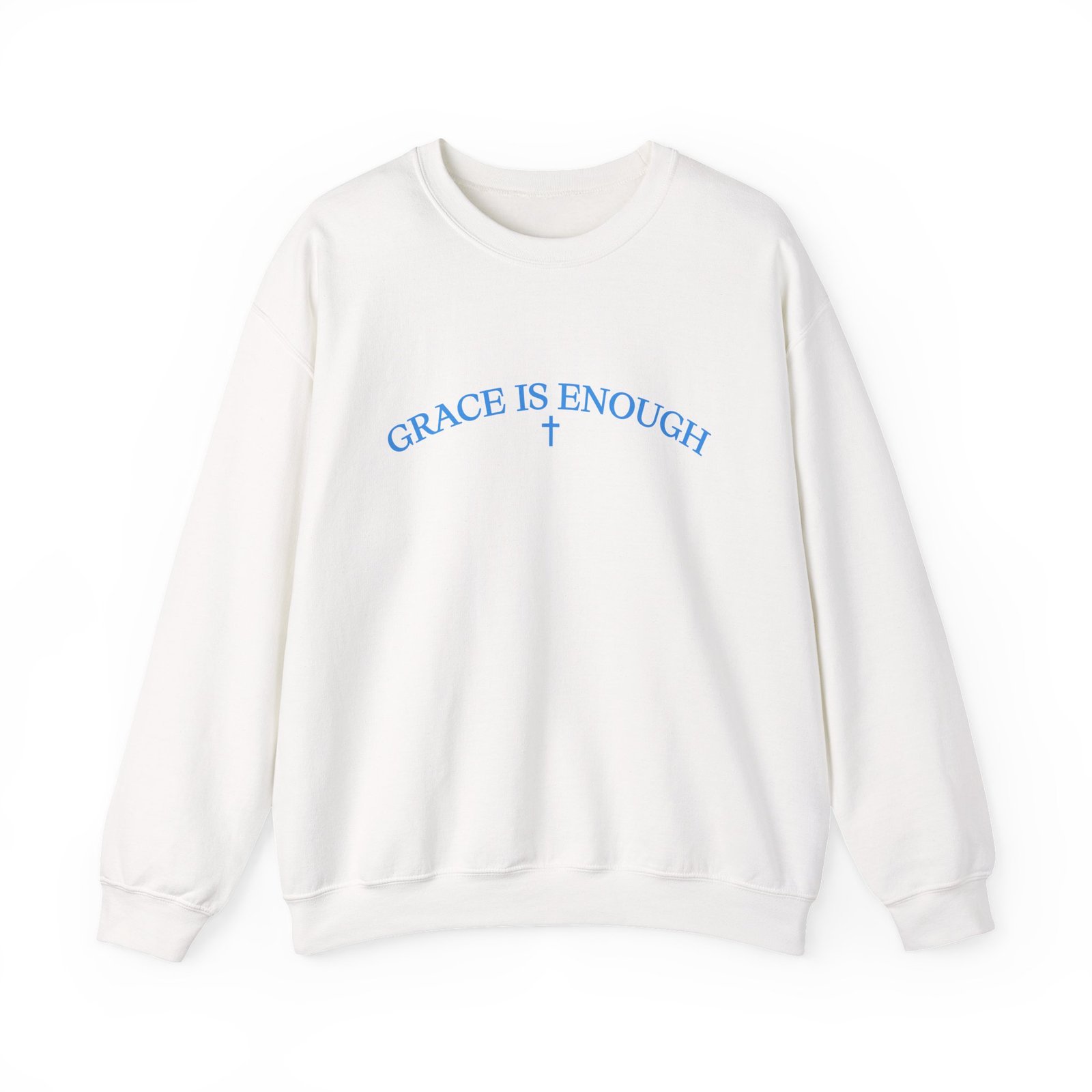 Crewneck Sweatshirt — Minimal Embroidered 'Grace is Enough' Soft Comfort - Image 2