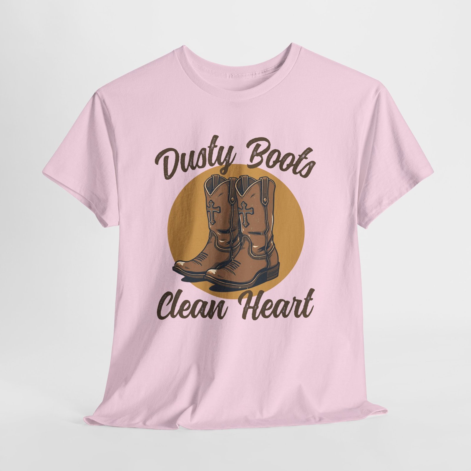 Dusty cowboy boots clean heart -- Christian Faith T-Shirt - Image 5