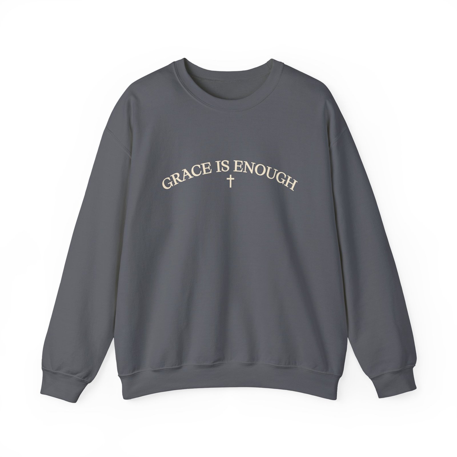 Crewneck Sweatshirt — Minimal Embroidered 'Grace is Enough' Soft Comfort - Image 4