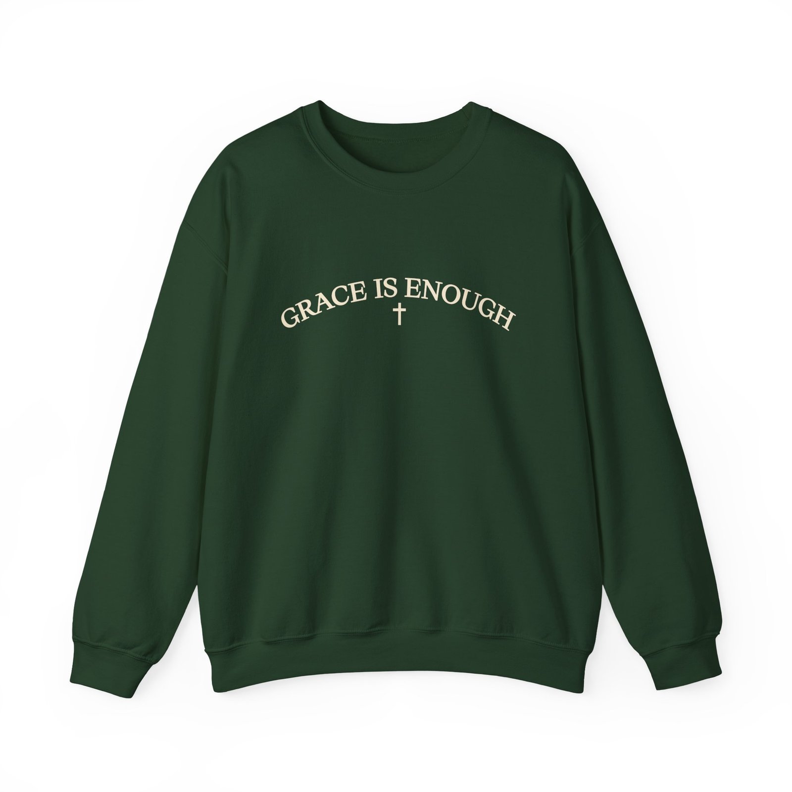 Crewneck Sweatshirt — Minimal Embroidered 'Grace is Enough' Soft Comfort