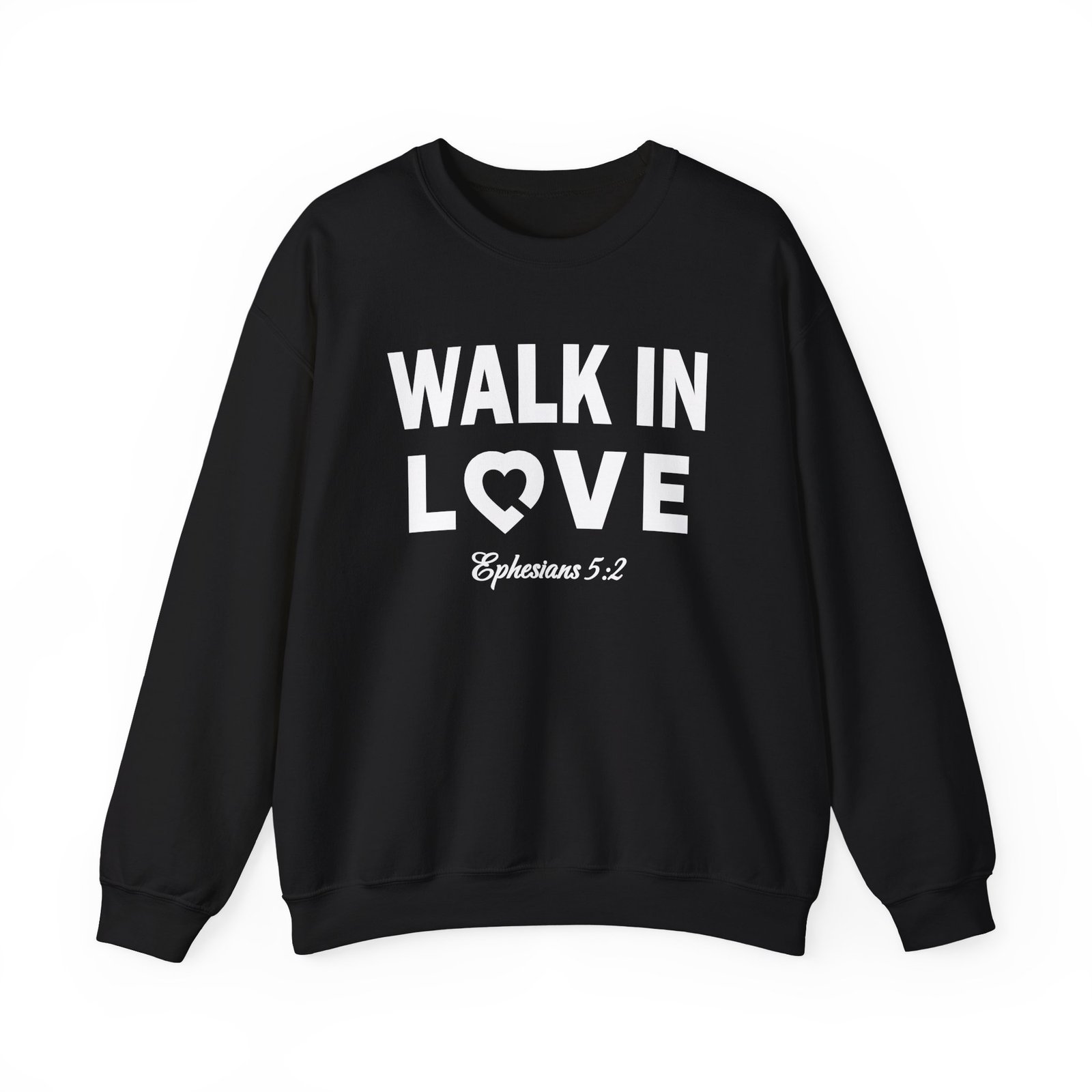 Walk in Love with Bible verse -- Crewneck Sweatshirt - Image 3