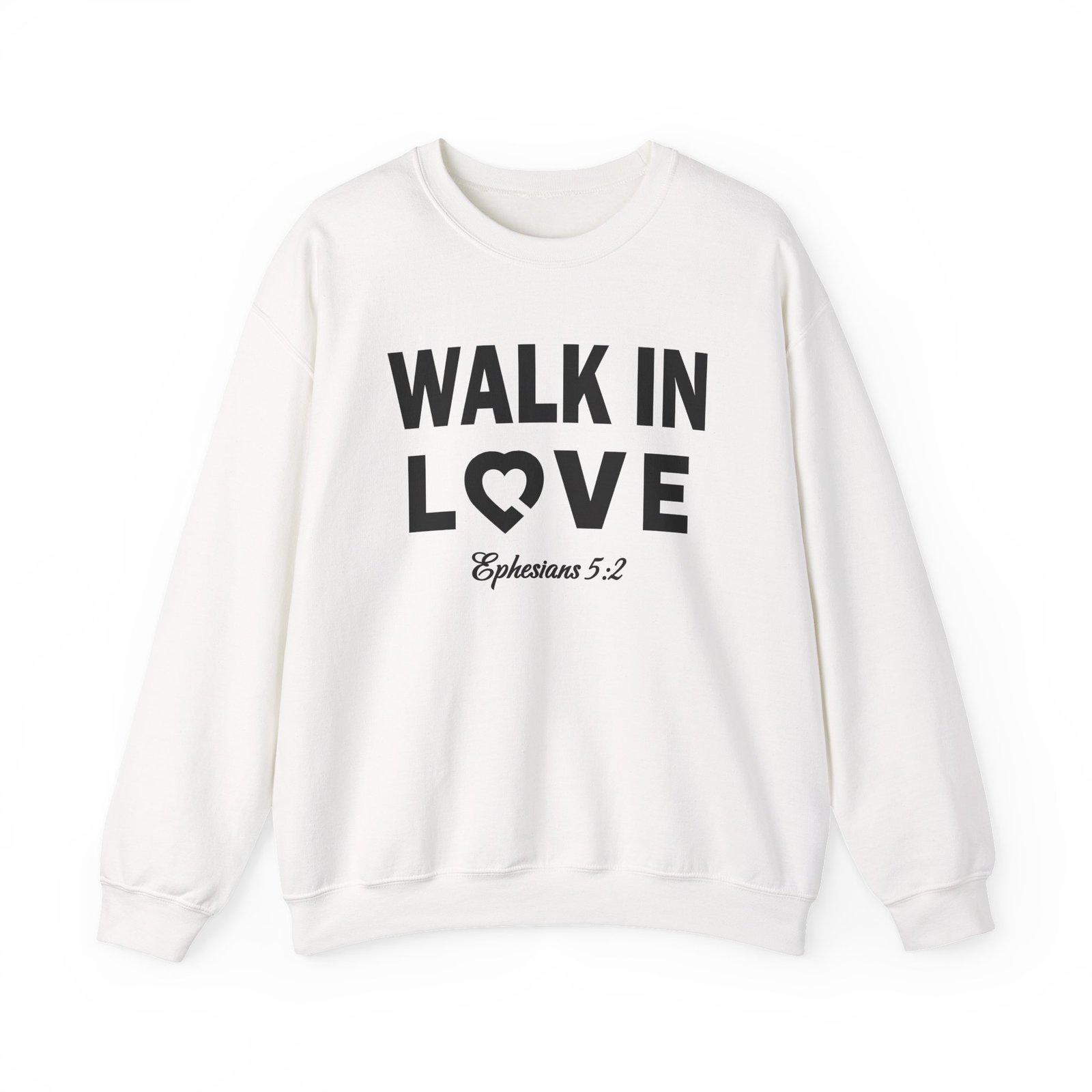 Walk in Love with Bible verse -- Crewneck Sweatshirt - Image 2