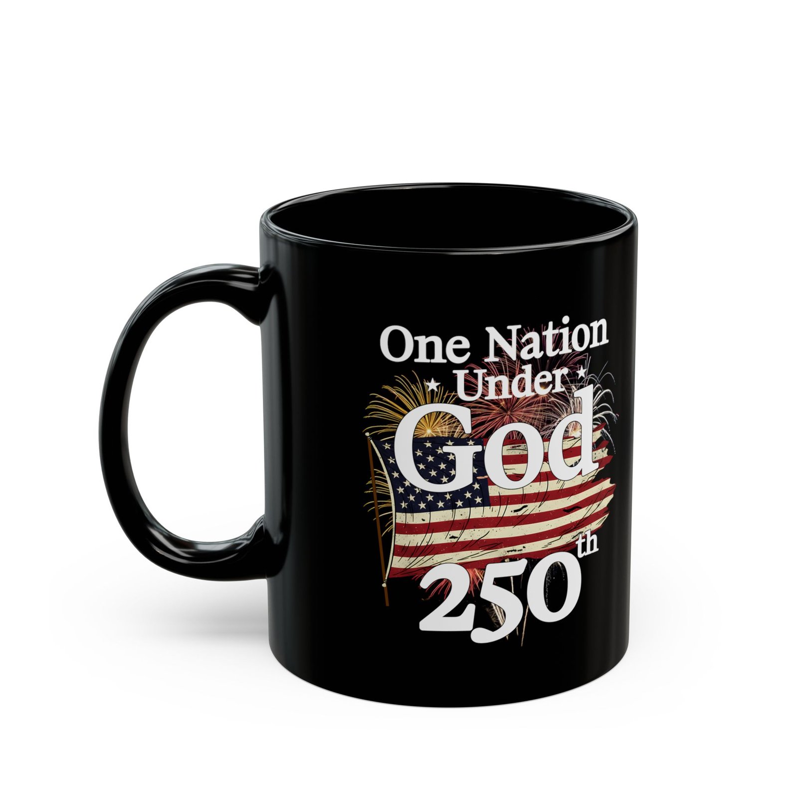 One Nation Under God 250th Anniversary Black Mug