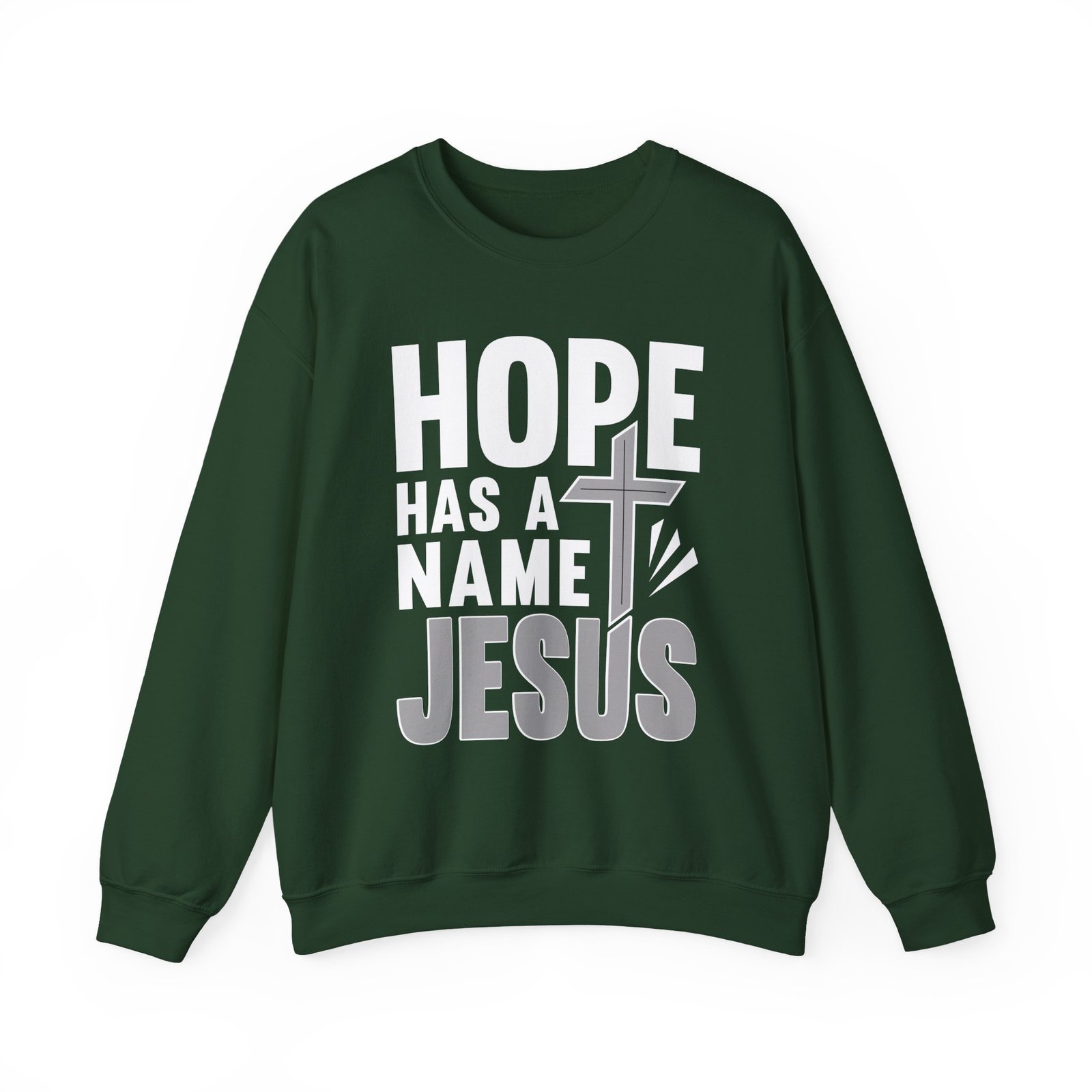 Hope has a name, Jesus with a stylized Cross - Crewneck Sweatshirt - Image 5