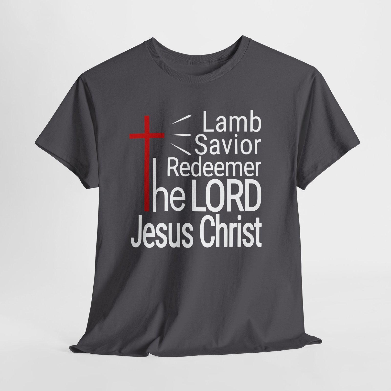 Jesus Christ Cross T‑Shirt — "Lamb Savior Redeemer the LORD Jesus Christ" Christian Tee - Image 9