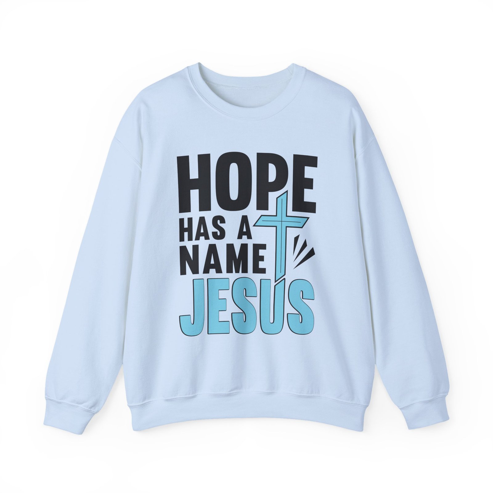Hope has a name, Jesus with a stylized Cross - Crewneck Sweatshirt - Image 6