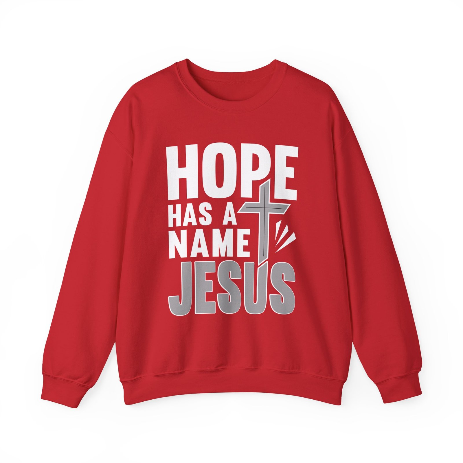 Hope has a name, Jesus with a stylized Cross - Crewneck Sweatshirt - Image 4