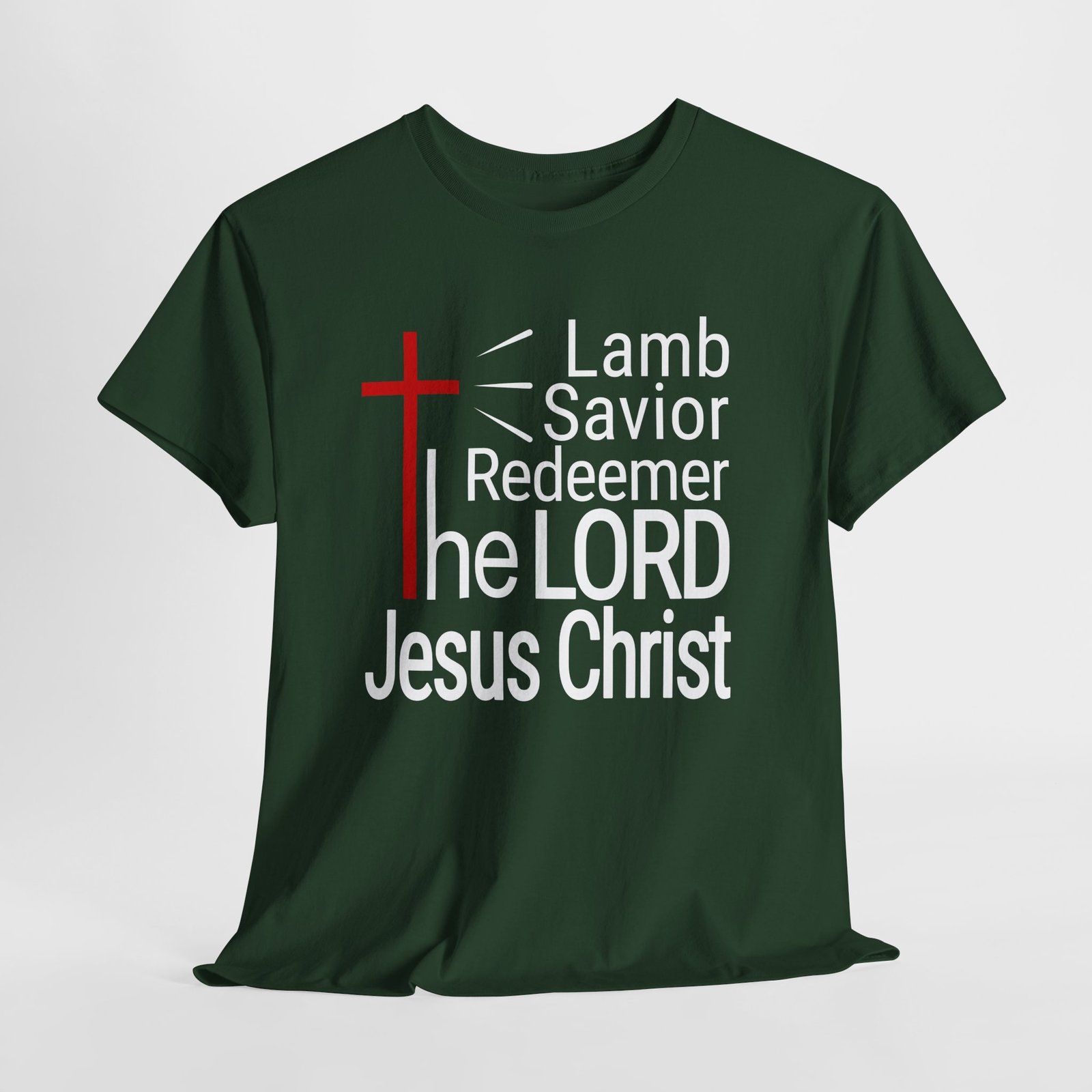 Jesus Christ Cross T‑Shirt — "Lamb Savior Redeemer the LORD Jesus Christ" Christian Tee - Image 7