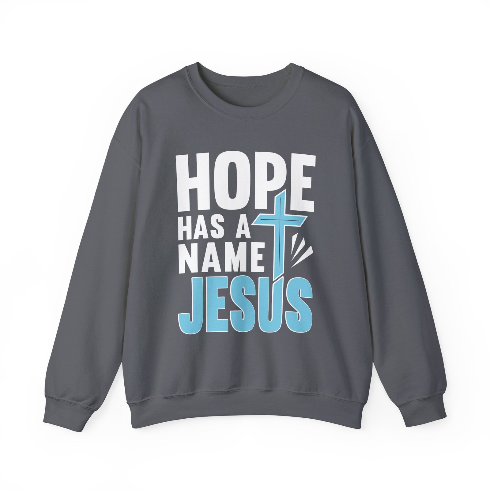 Hope has a name, Jesus with a stylized Cross - Crewneck Sweatshirt - Image 8