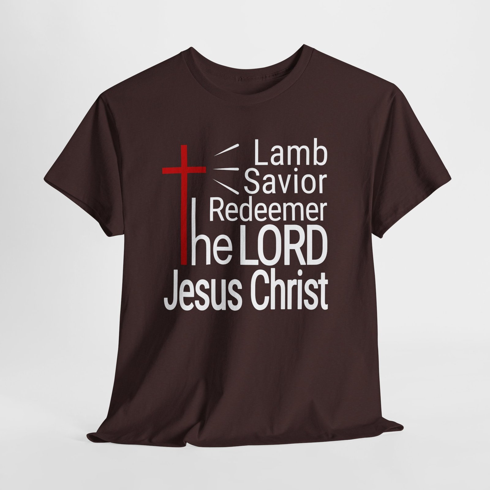 Jesus Christ Cross T‑Shirt — "Lamb Savior Redeemer the LORD Jesus Christ" Christian Tee - Image 3