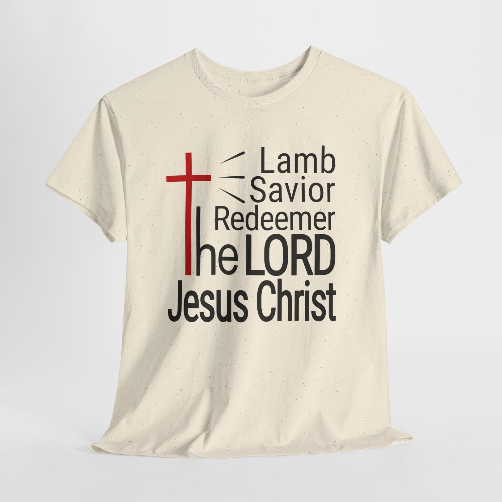 Jesus Christ Cross T‑Shirt — "Lamb Savior Redeemer the LORD Jesus Christ" Christian Tee - Image 5