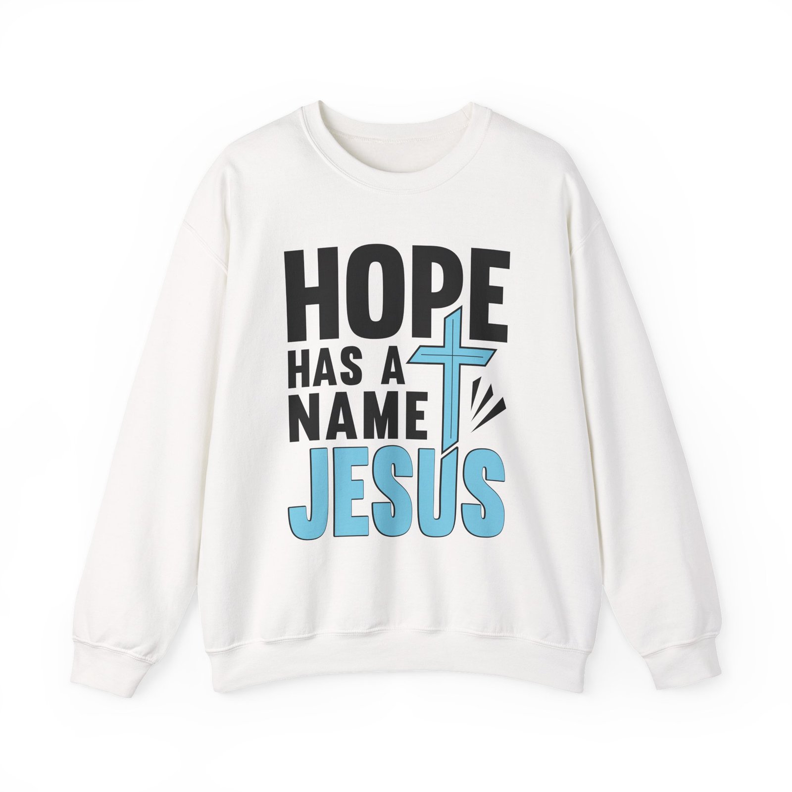Hope has a name, Jesus with a stylized Cross - Crewneck Sweatshirt - Image 7