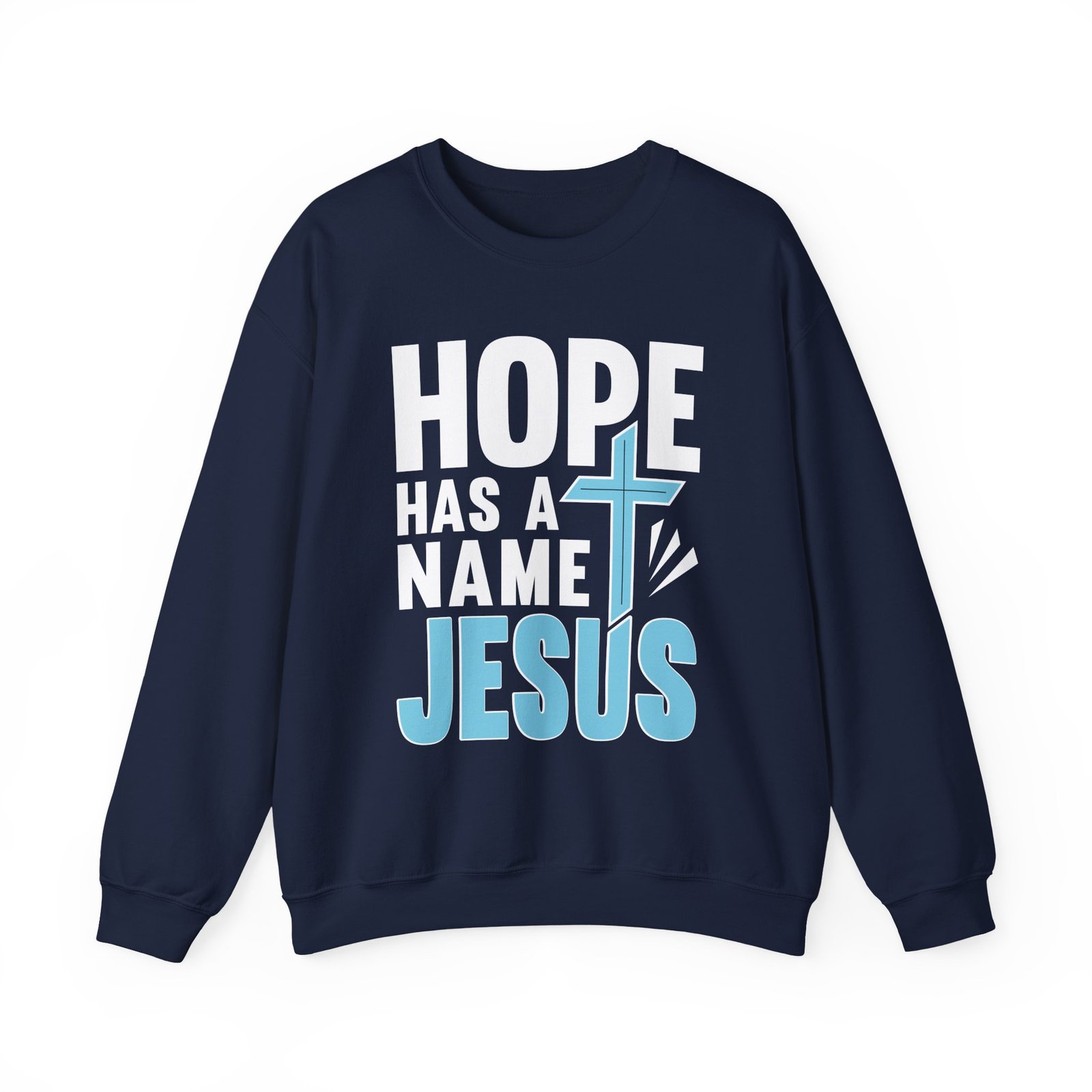 Hope has a name, Jesus with a stylized Cross - Crewneck Sweatshirt