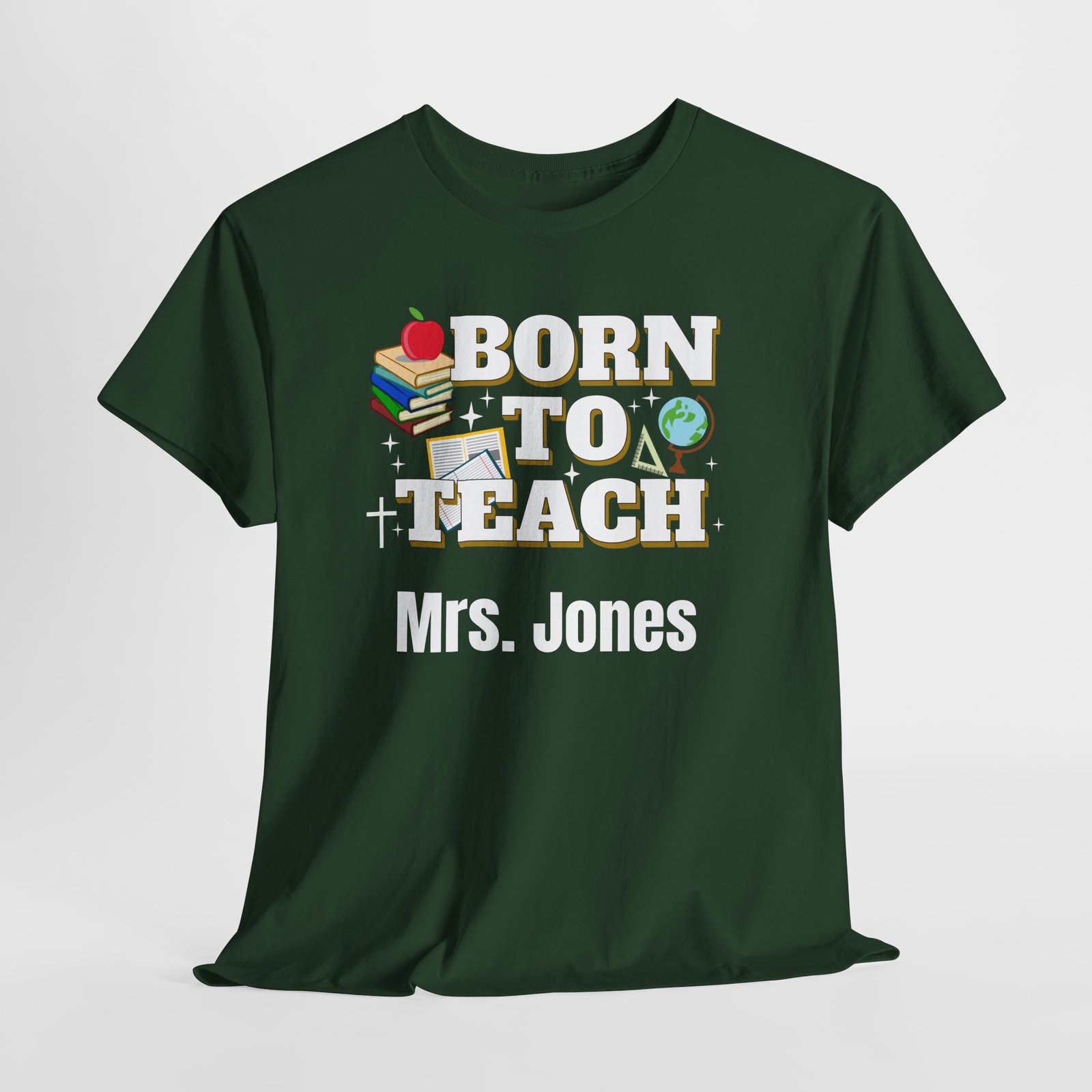 “Born to Teach” Personalized with your custom name - Teacher T-Shirt - Image 7