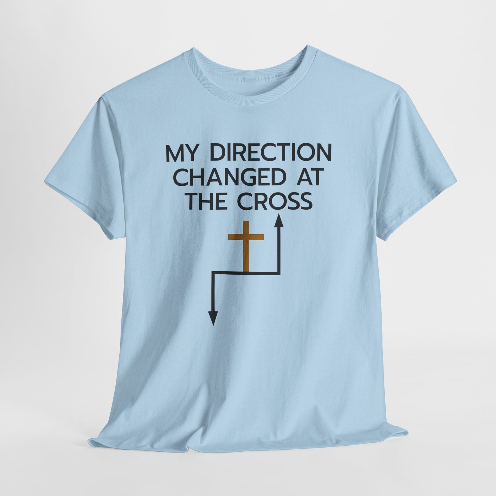 Christian T-Shirt — "My Direction Changed at the Cross" Graphic Tee