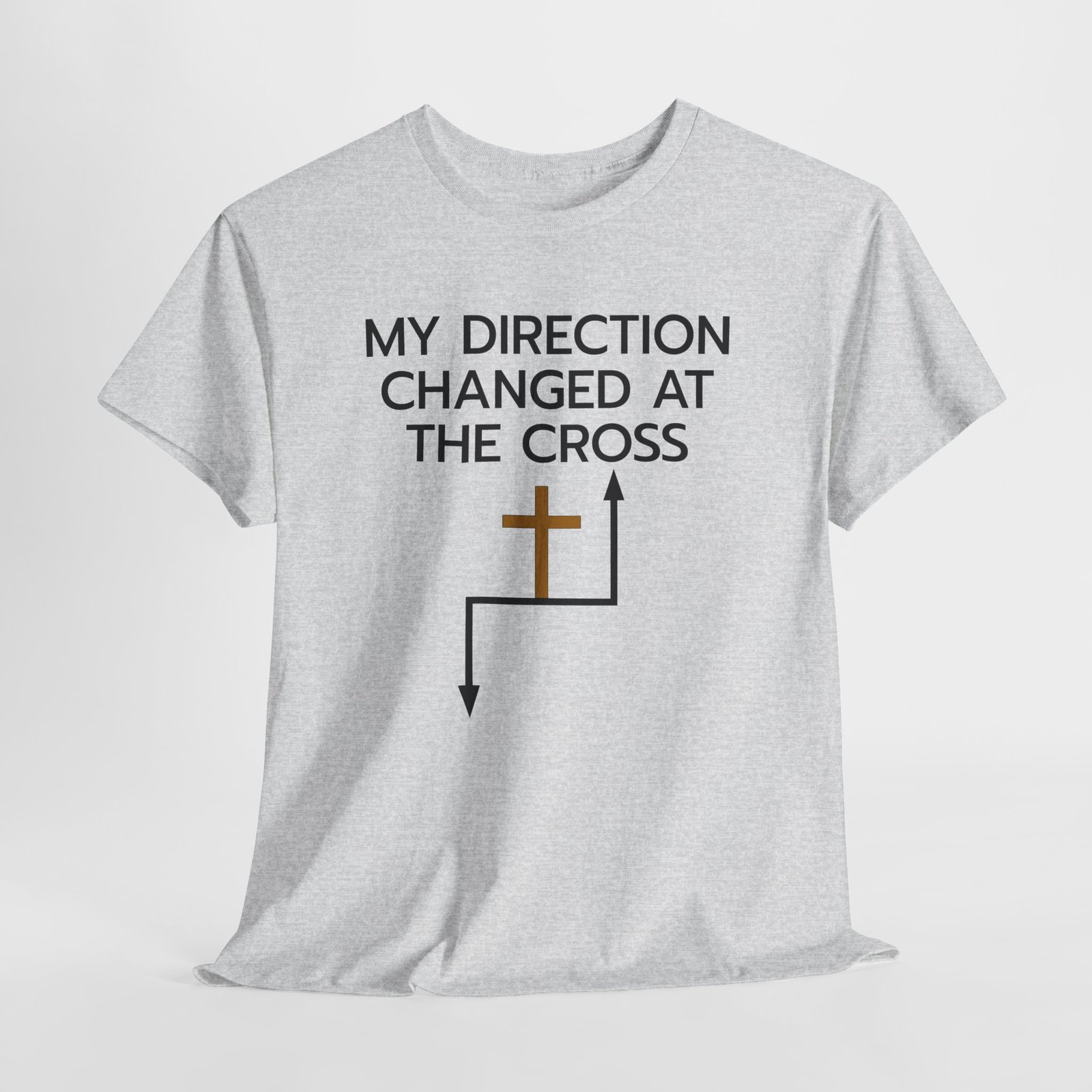 Christian T-Shirt — "My Direction Changed at the Cross" Graphic Tee - Image 2