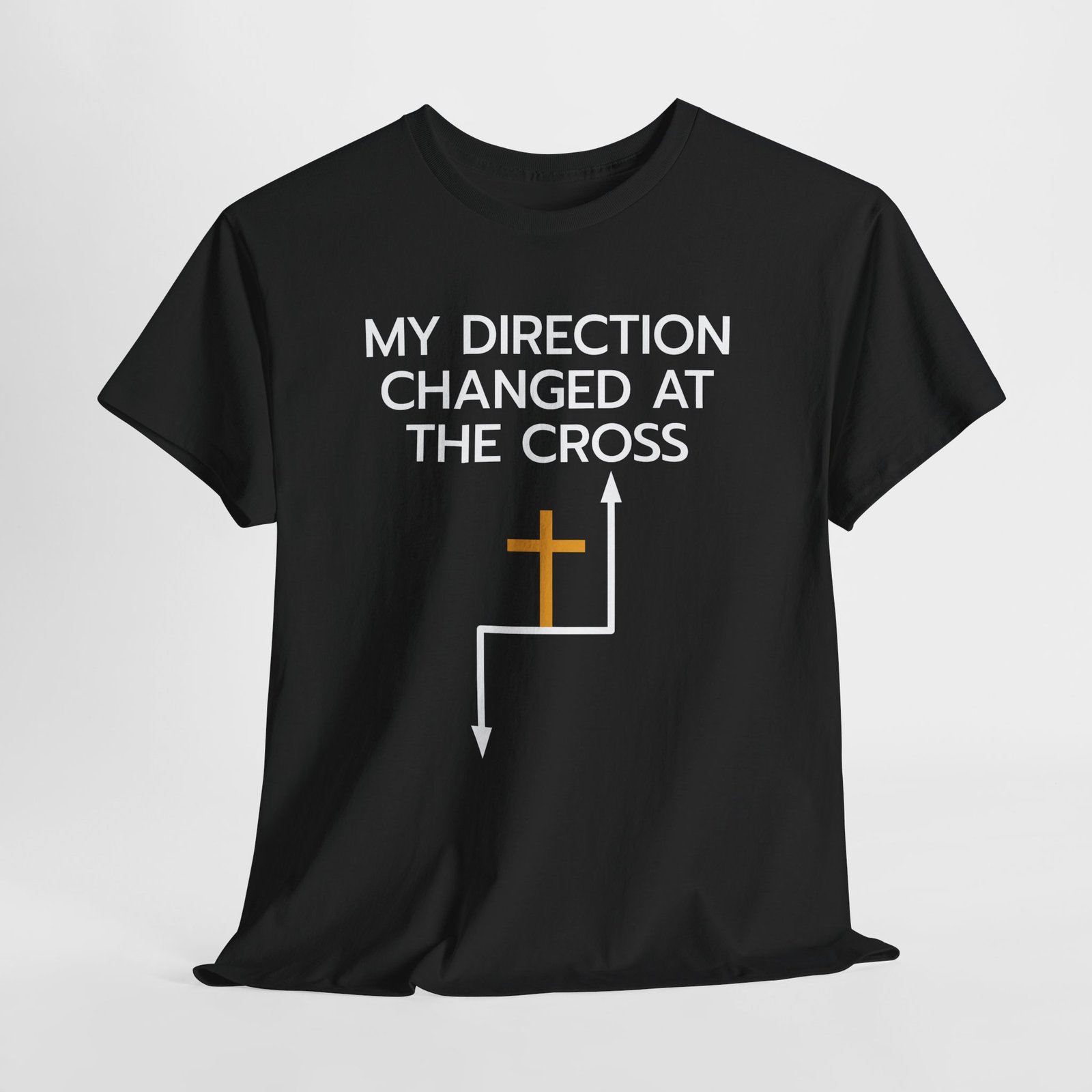 Christian T-Shirt — "My Direction Changed at the Cross" Graphic Tee - Image 4